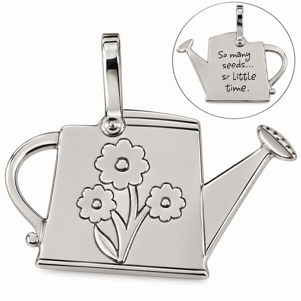 Watering Can Pendant Garden Floral So Many Seeds So Little Time Stainless Steel